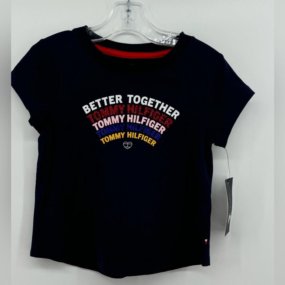 NWT Tommy Hilfiger short sleeve, sparkle letters. Size 4T